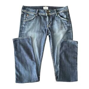 Hudson Colin Flap Distressed Whiskered 28” Flap Pocket Straight leg Stretch Jean